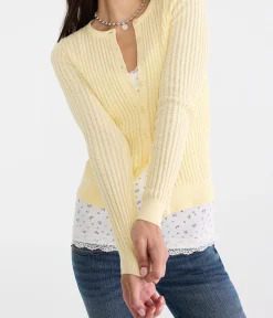 Ribbed Crew Cardigan