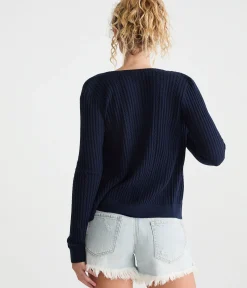 Ribbed Crew Cardigan