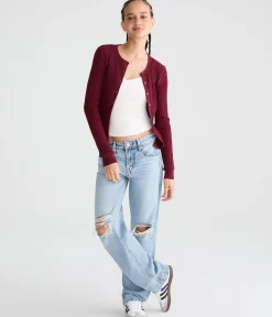Ribbed Crew Cardigan