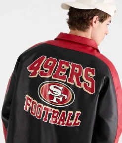 San Francisco 49ers Faux Leather Full-Zip Jacket
