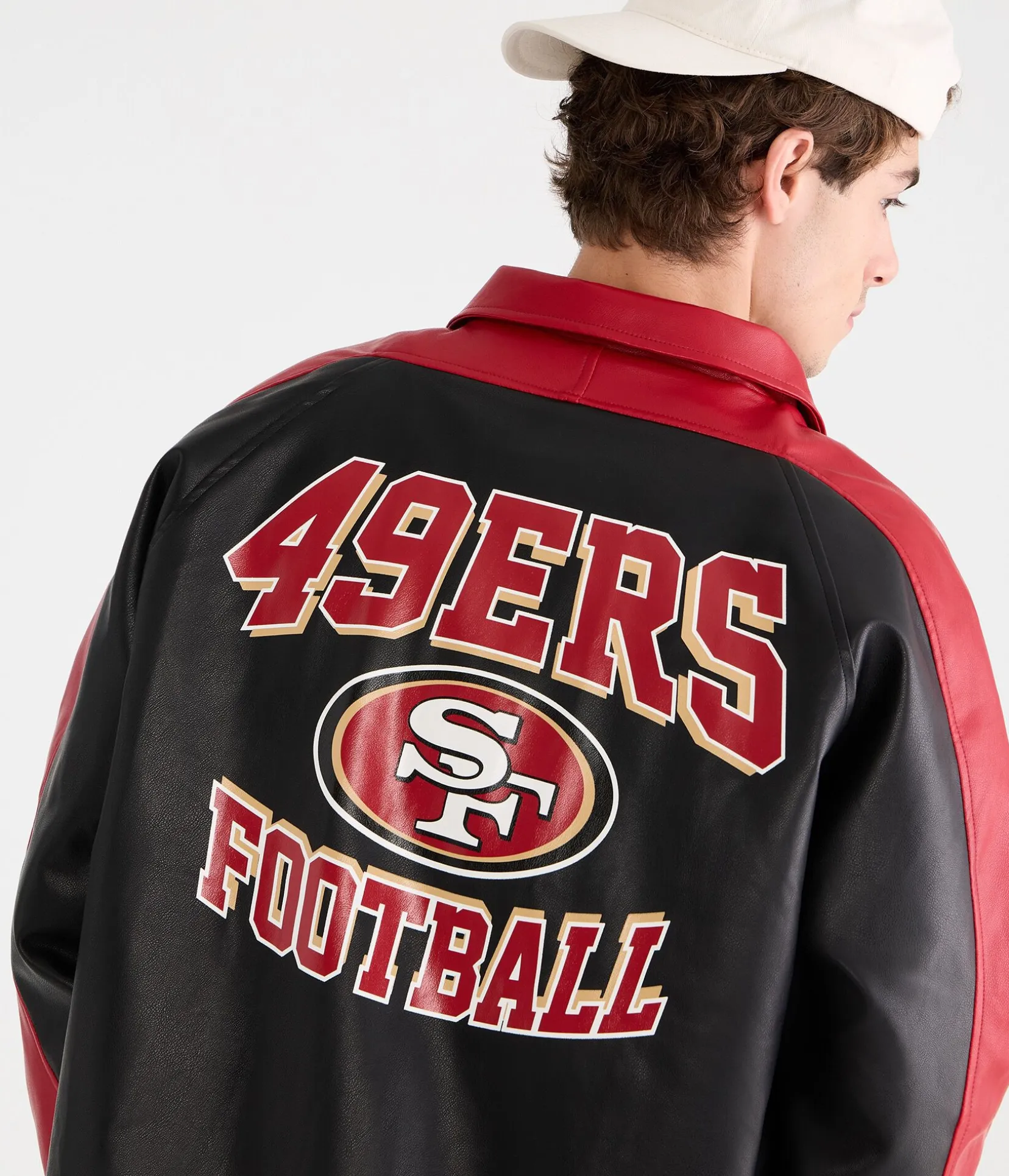 San Francisco 49ers Faux Leather Full-Zip Jacket