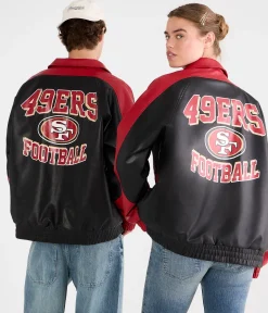 San Francisco 49ers Faux Leather Full-Zip Jacket