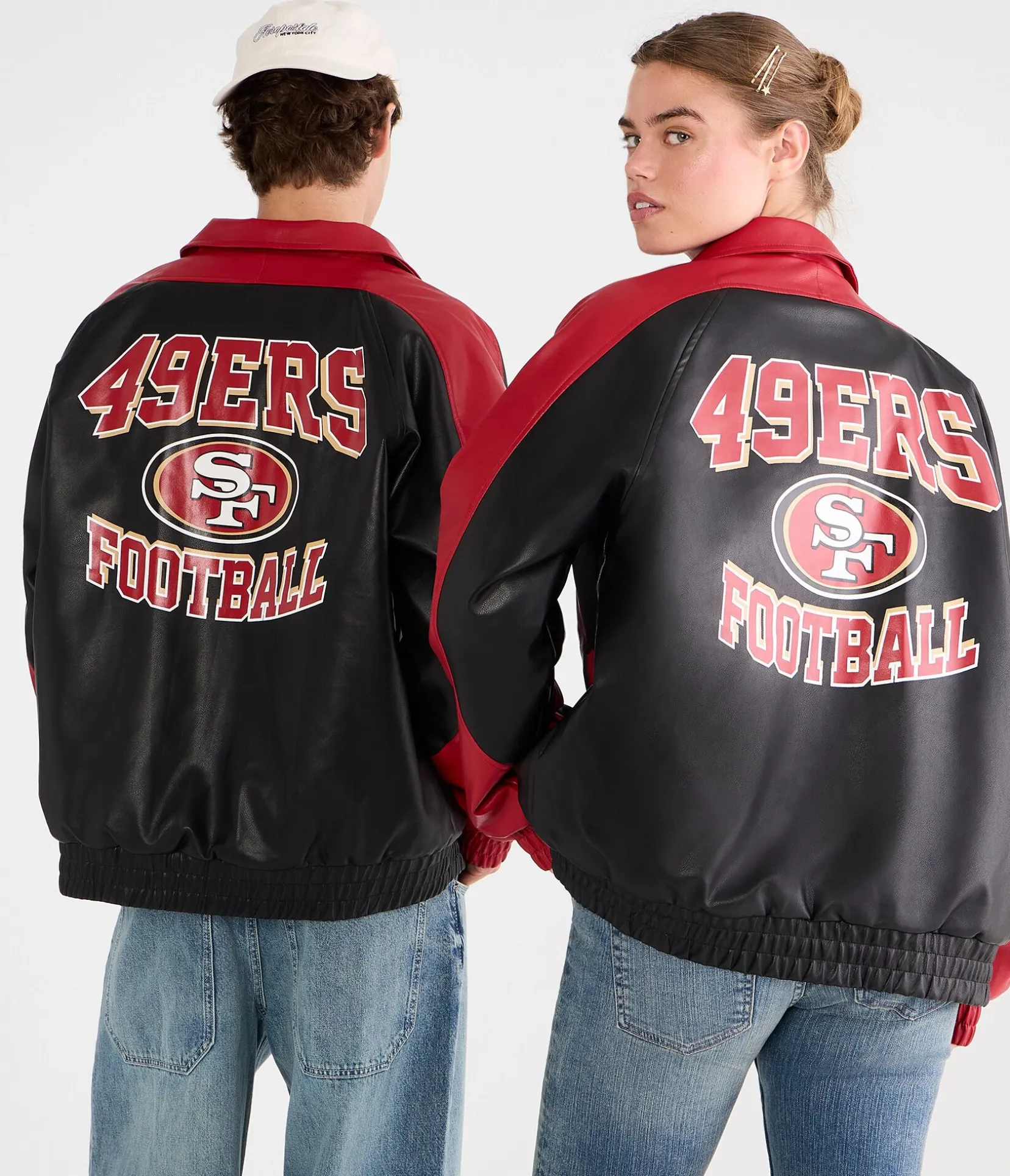 San Francisco 49ers Faux Leather Full-Zip Jacket