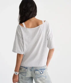 San Francisco 49ers Off-The-Shoulder Graphic Tee