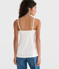 Seriously Soft Crisscross Lace V-Neck Babydoll Cami