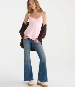 Seriously Soft Crisscross Lace V-Neck Babydoll Cami