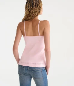 Seriously Soft Crisscross Lace V-Neck Babydoll Cami