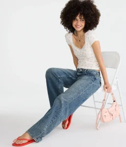 Seriously Soft Floral Lace-Trim Scoop-Neck Tee