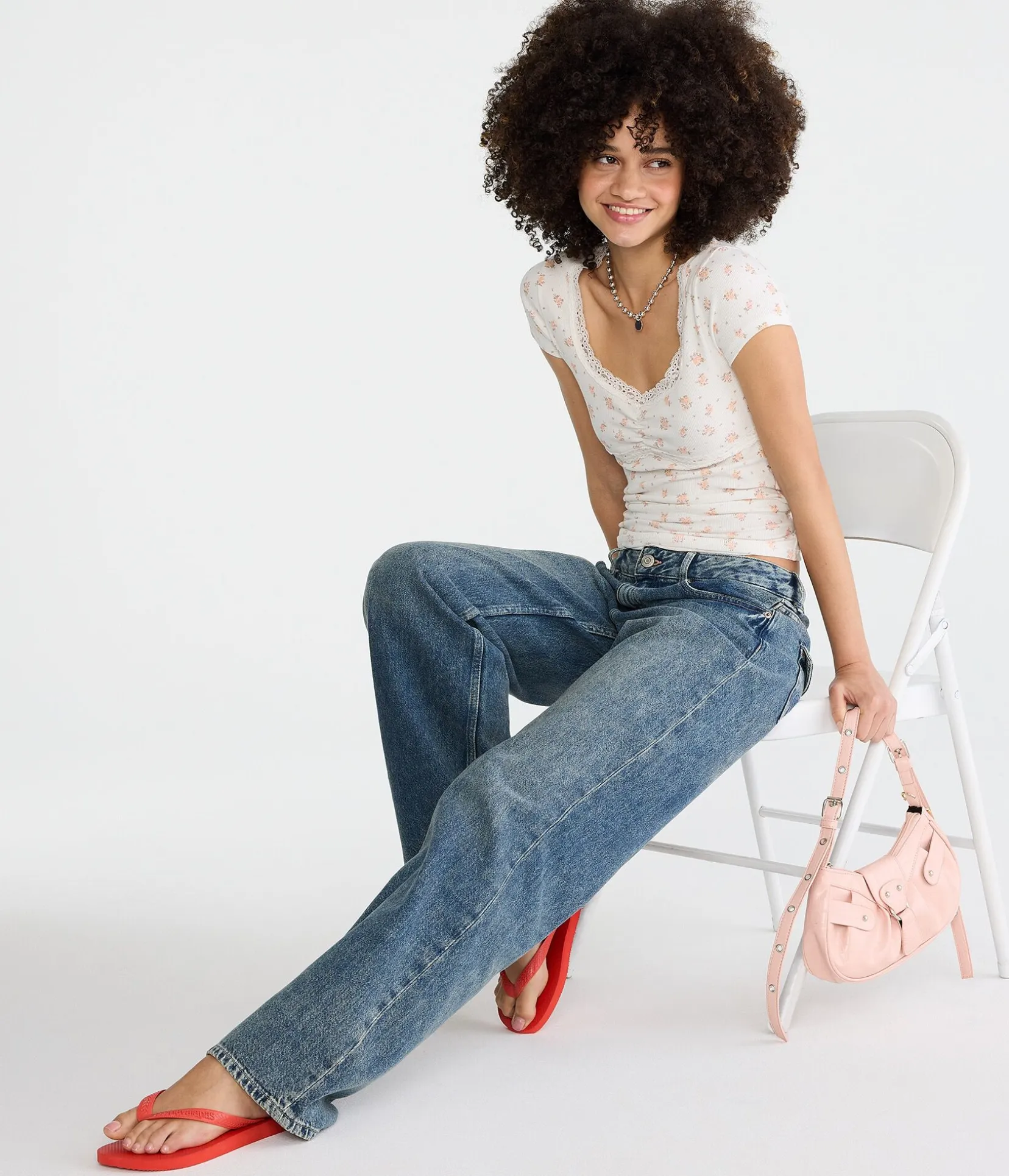 Seriously Soft Floral Lace-Trim Scoop-Neck Tee