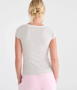 Seriously Soft Floral Ribbon Lace Scoop Tee