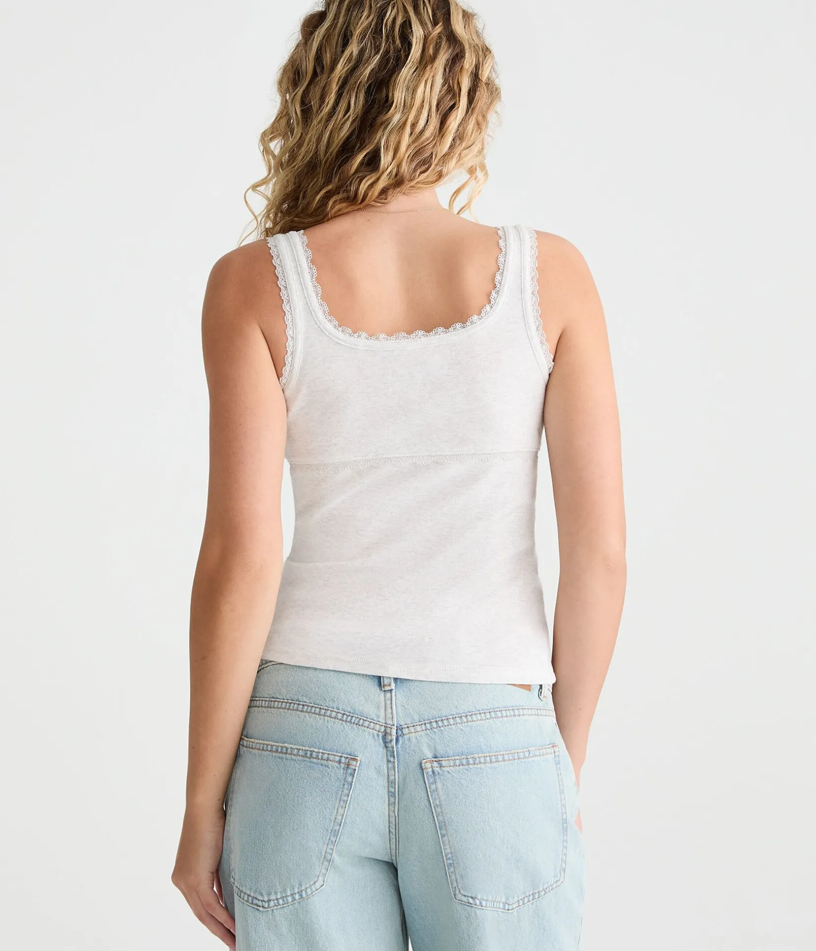 Seriously Soft Lace-Trim Buttoned Tank Top