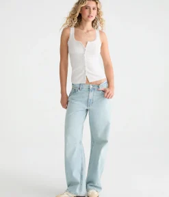 Seriously Soft Lace-Trim Buttoned Tank Top