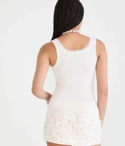 Seriously Soft Lace-Trim Henley Cami