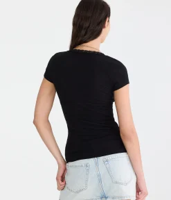 Seriously Soft Lace-Trim Scoop Tee