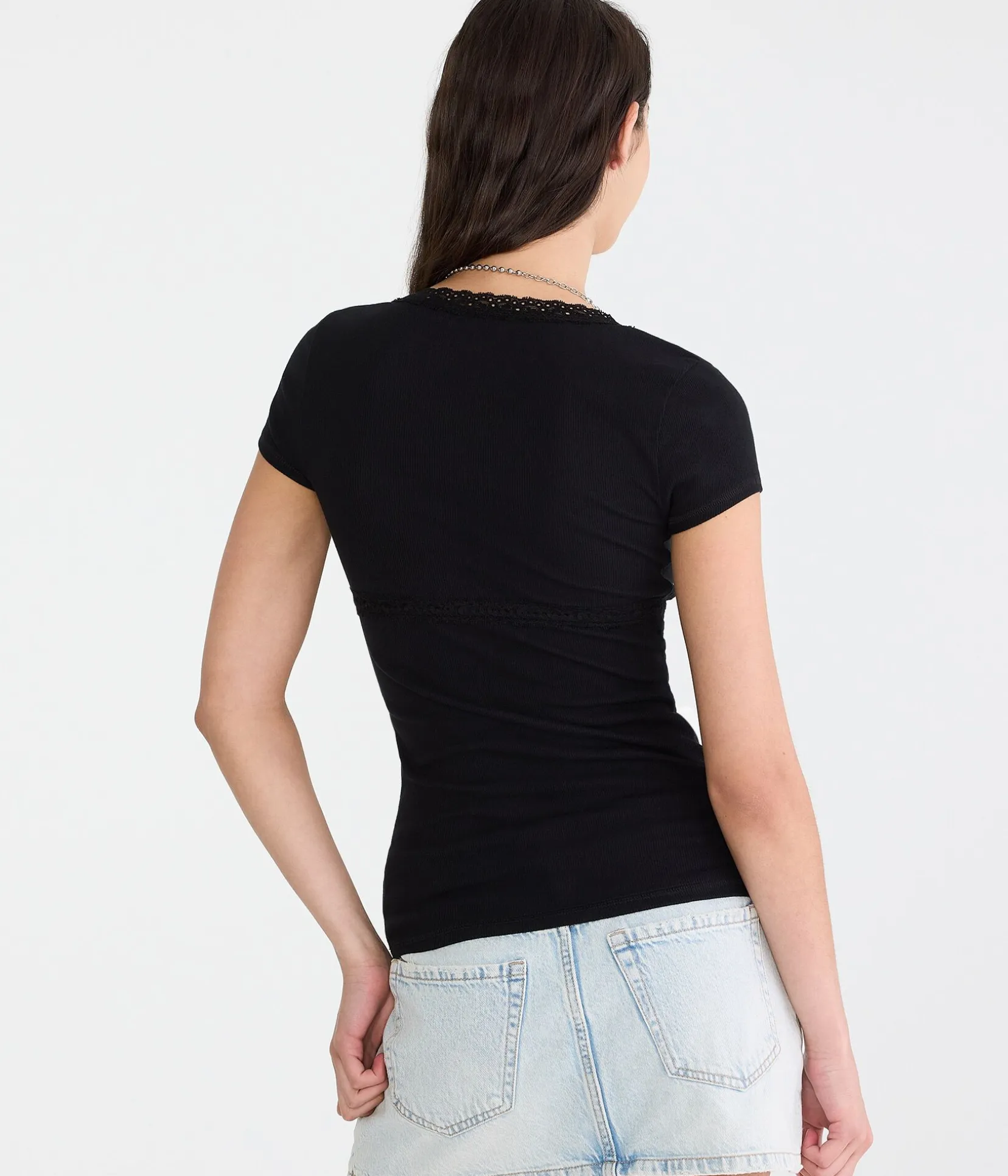 Seriously Soft Lace-Trim Scoop Tee