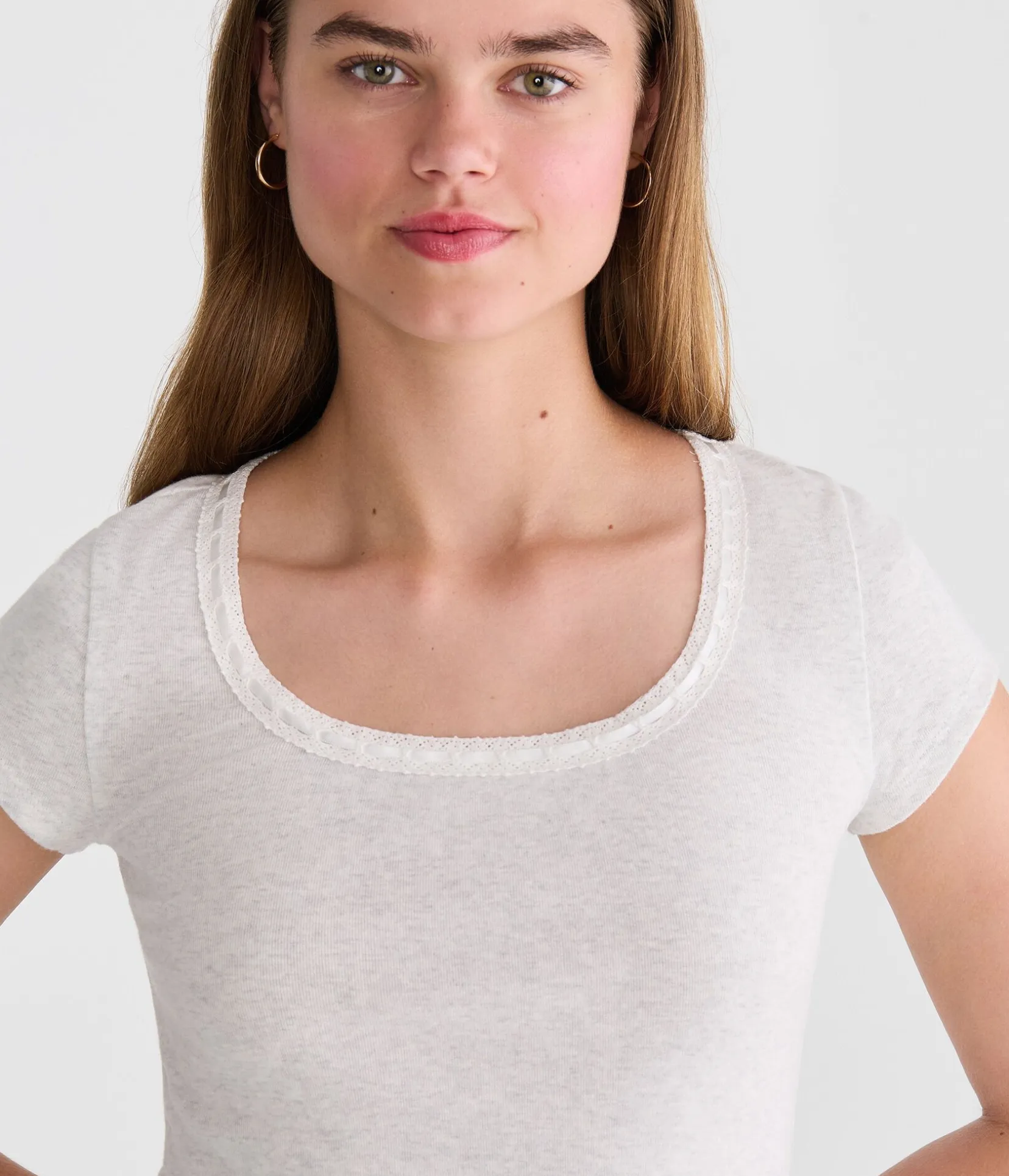Seriously Soft Ribbon Lace Scoop Tee