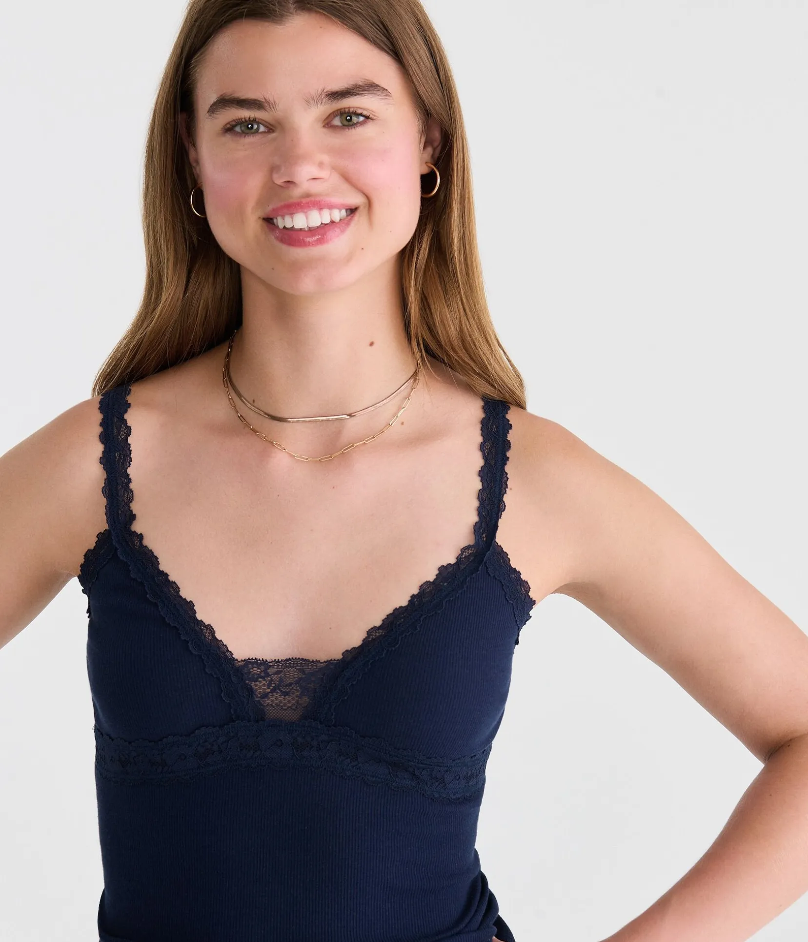 Seriously Soft Y2K Lace V-Neck Cami