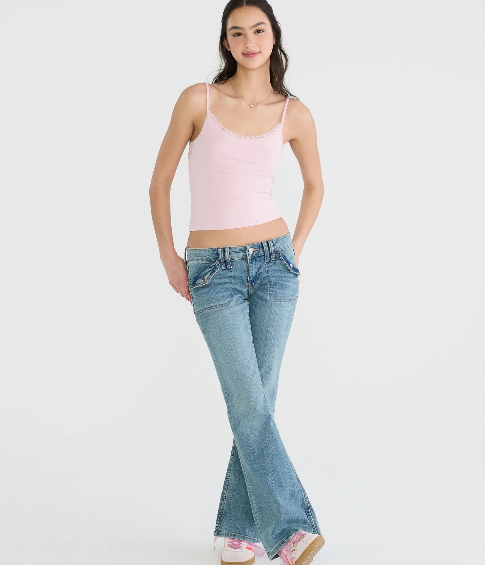 Solid Lace-Trim Cami