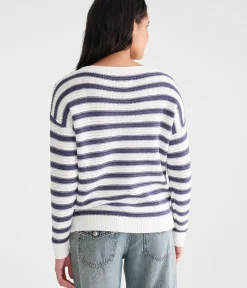 Striped Slouchy Crew Sweater