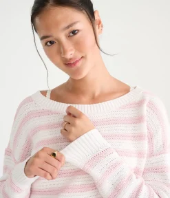 Striped Slouchy Crew Sweater