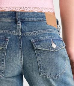 Super Low-Rise Baggy Wide Leg Hearts Jean