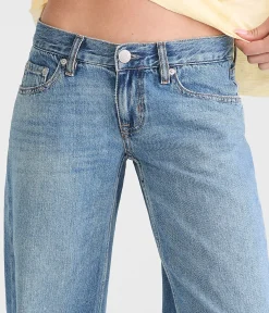 Super Low-Rise Baggy Wide Leg Heart Stitch Jean