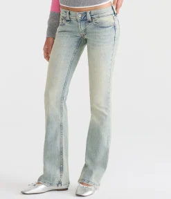 Super Low-Rise Bootcut Rhinestone Wings Jean