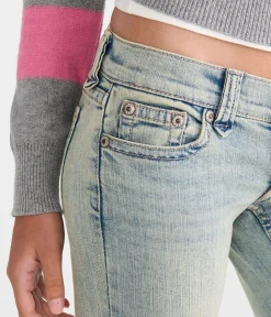 Super Low-Rise Bootcut Rhinestone Wings Jean