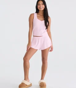 Thin Stripe Waffle Sleep Shorts