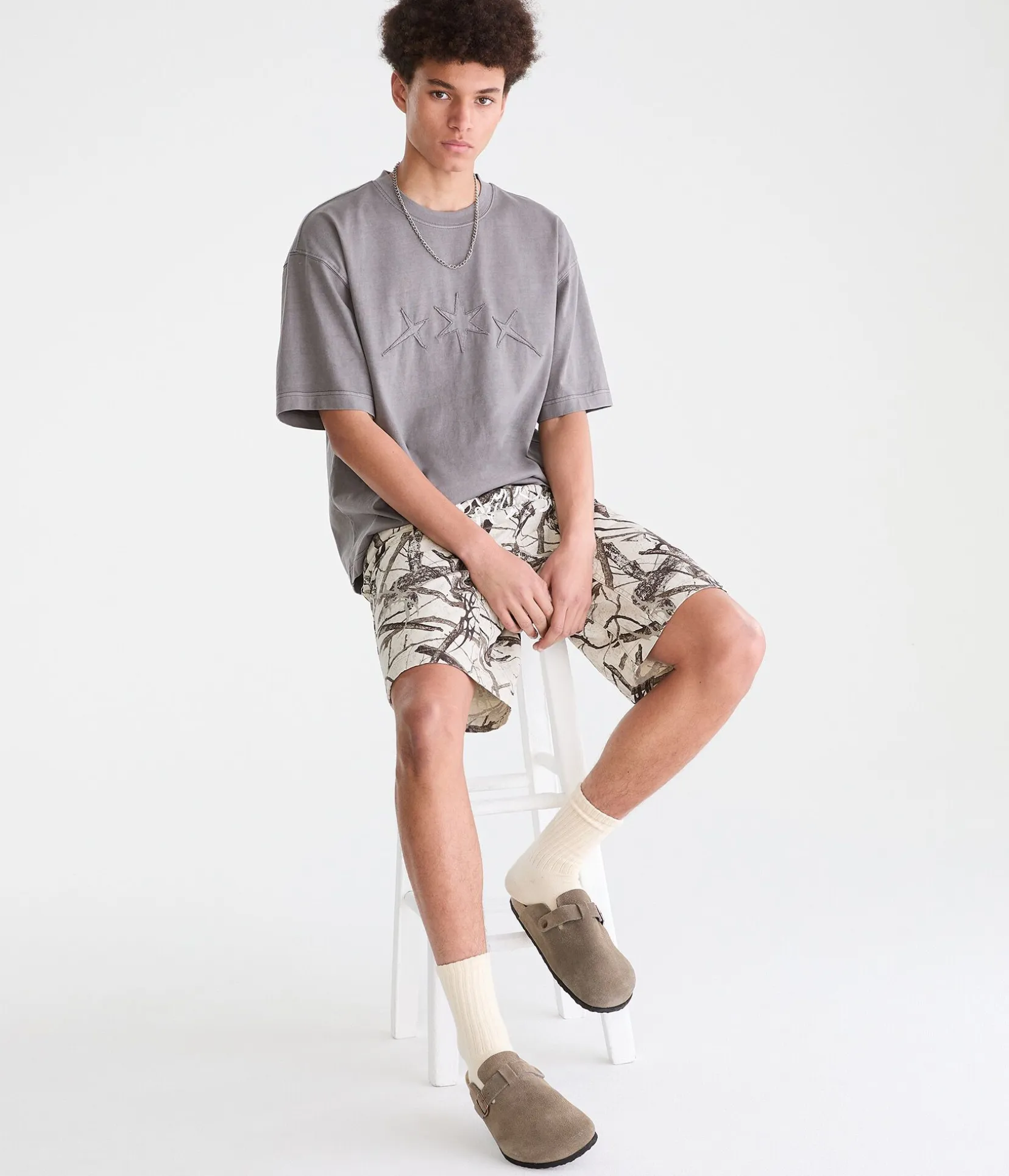 Tonal Stars Washed Graphic Tee