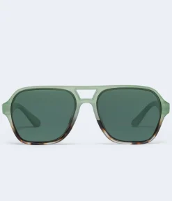 Tortoiseshell Ombré Shield Sunglasses