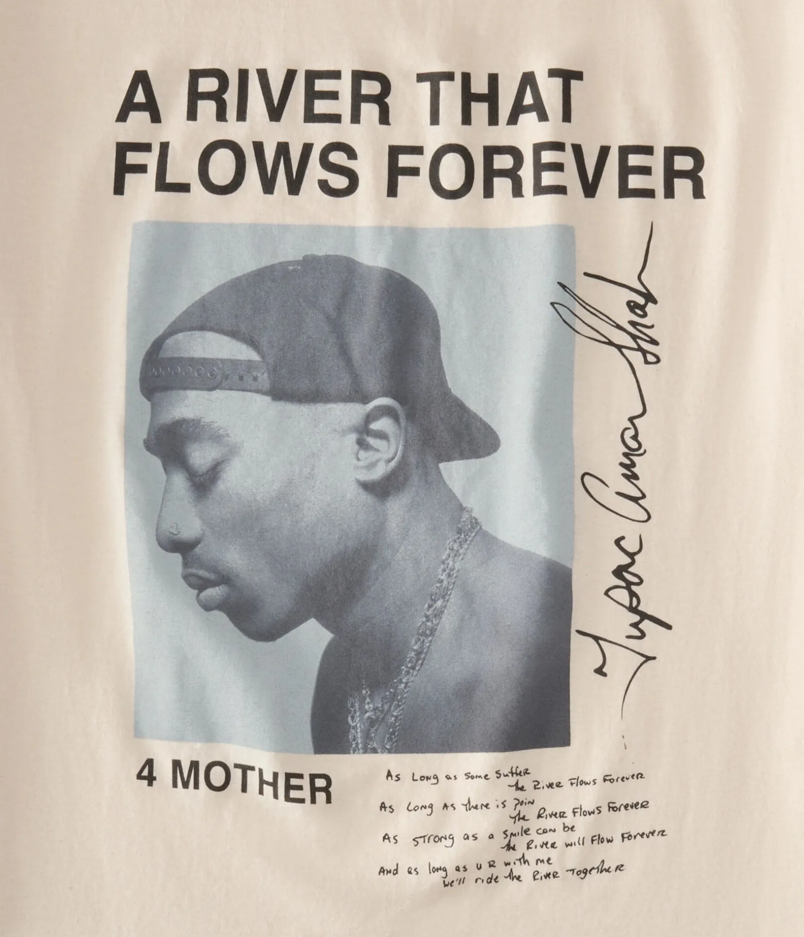 Tupac River That Flows Forever Relaxed Graphic Tee