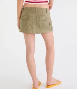 Twill Cargo Low-Rise Mini Skirt