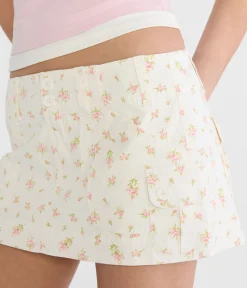 Twill Cargo Low-Rise Mini Skirt