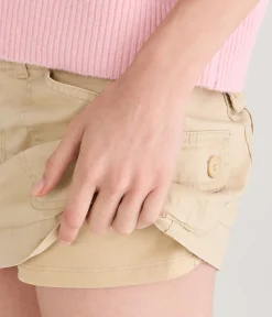 Twill Cargo Low-Rise Mini Skirt