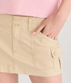 Twill Cargo Low-Rise Mini Skirt