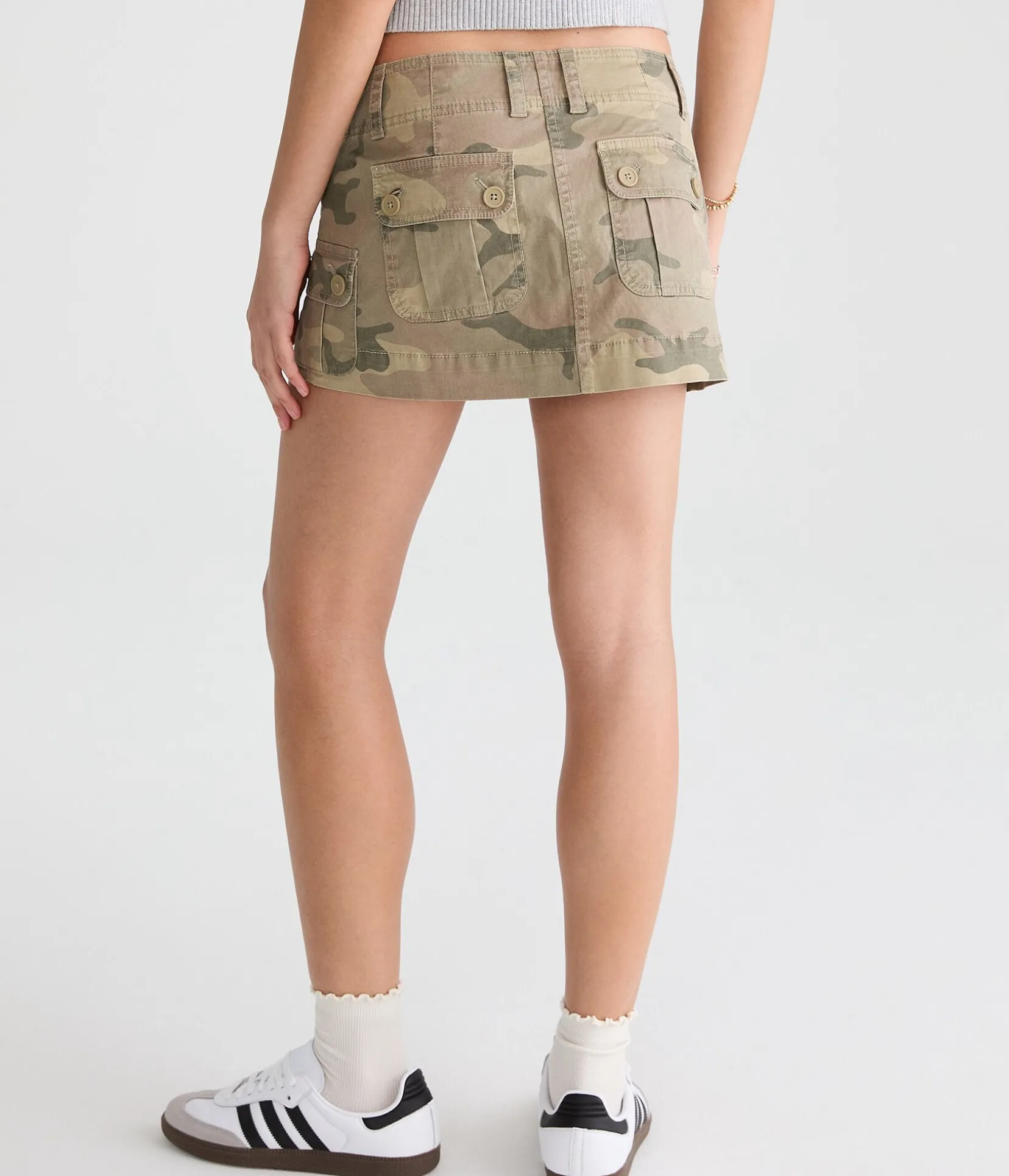 Twill Cargo Low-Rise Mini Skirt