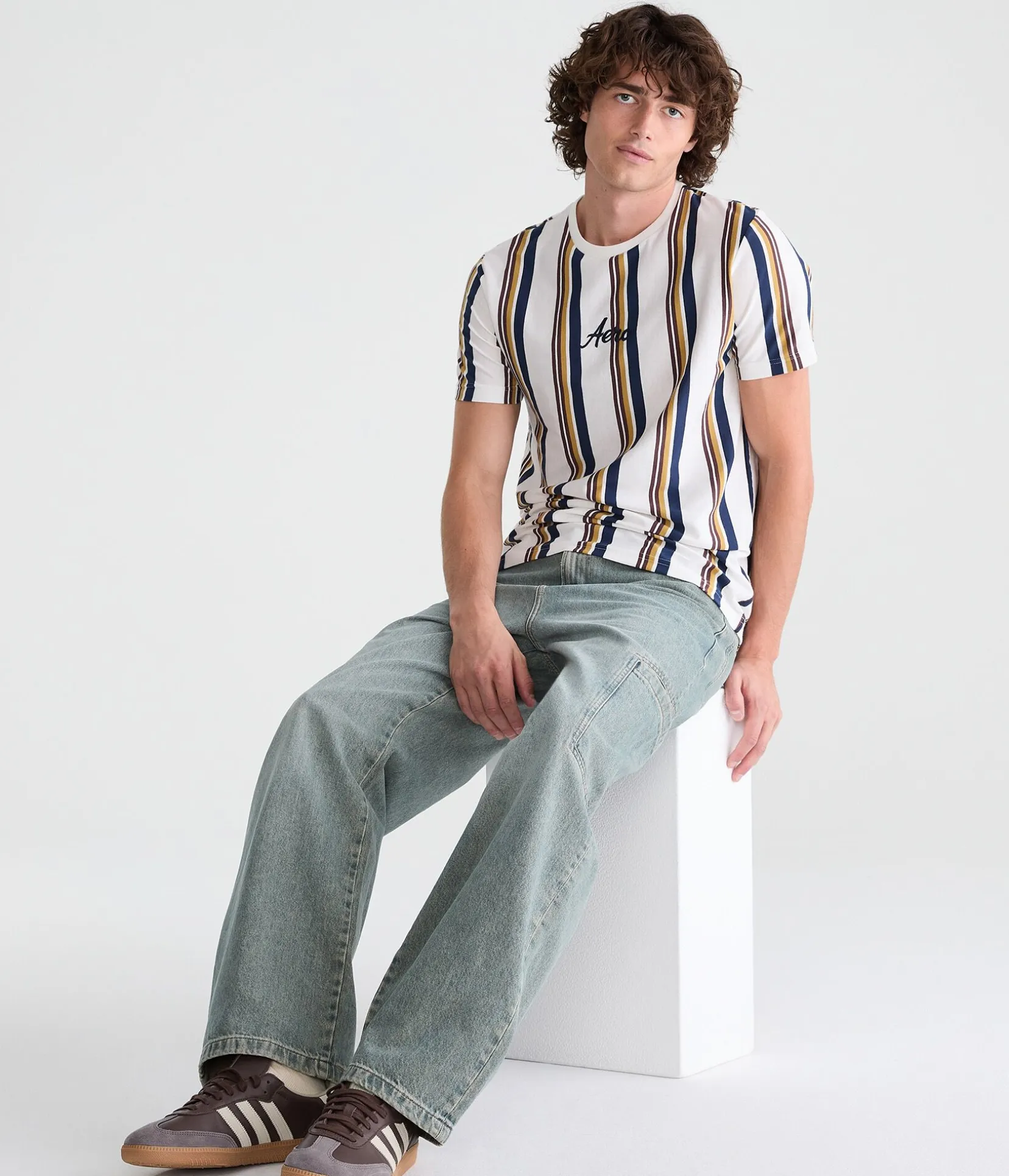 Vertical Stripe Logo Graphic Tee