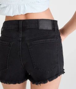 Vintage High-Rise Denim Shorty Shorts