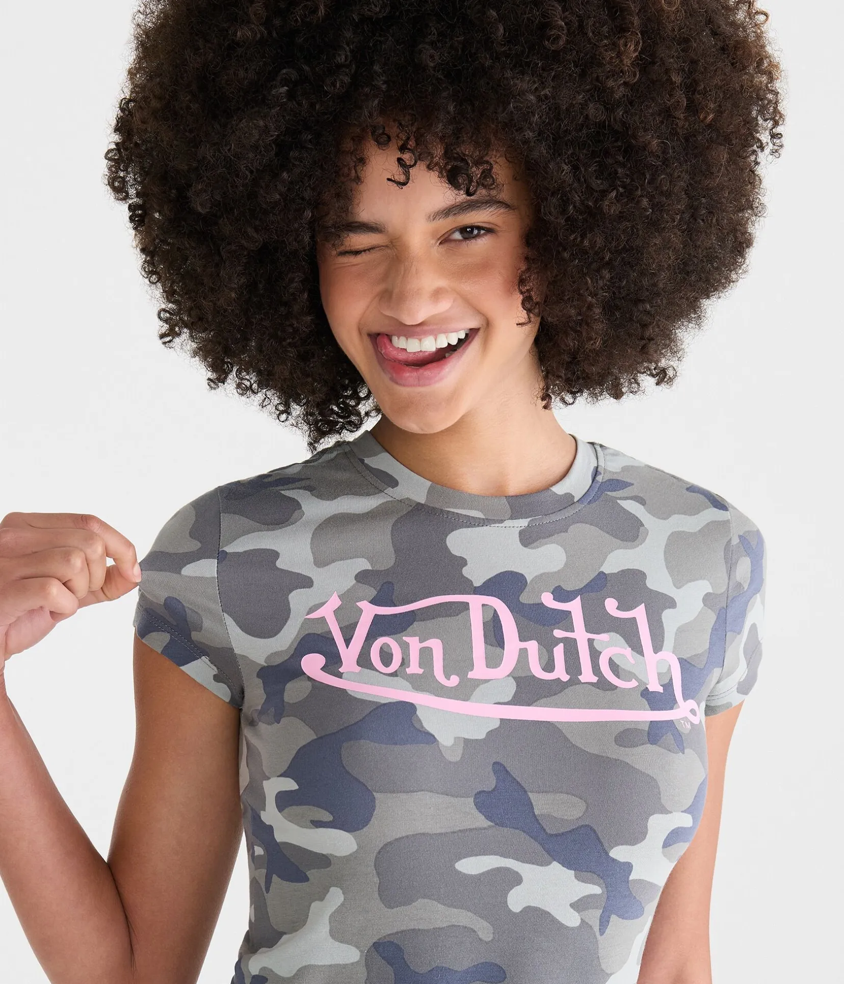 Von Dutch Camo Graphic Baby Tee