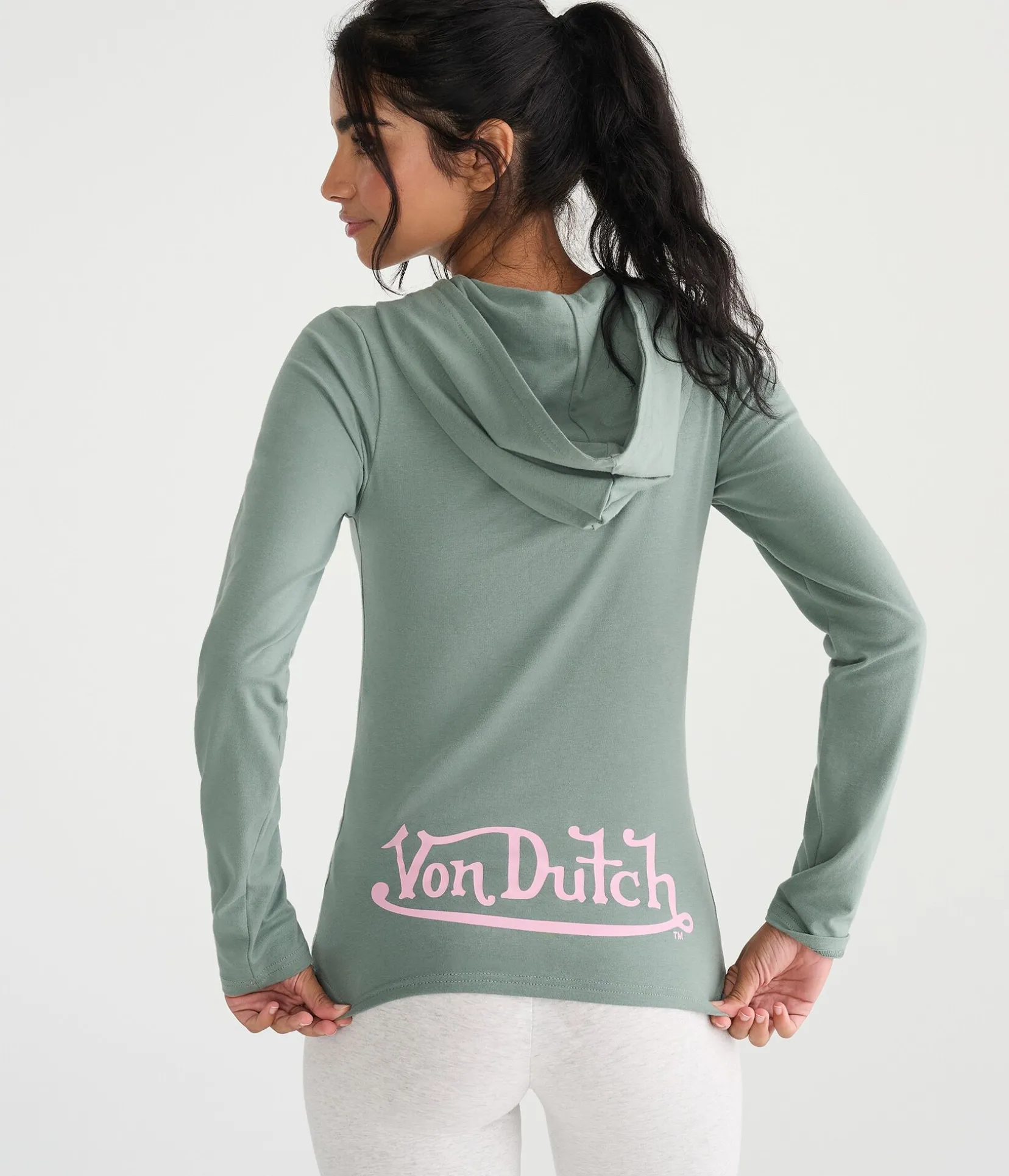 Von Dutch Camo Logo Hooded Graphic Henley