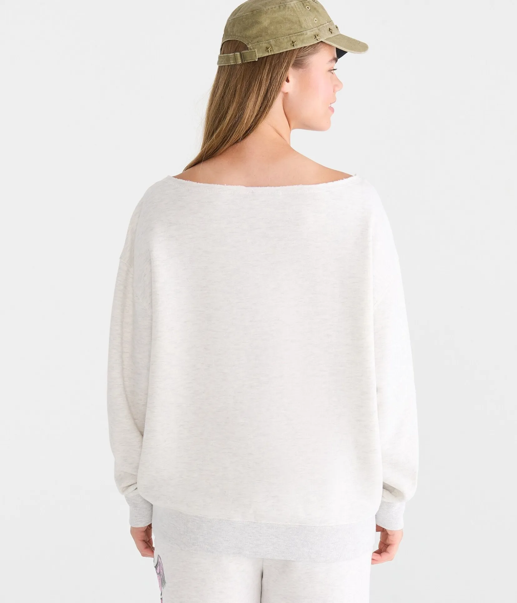 Von Dutch Logo Oversized Off-The-Shoulder Sweatshirt