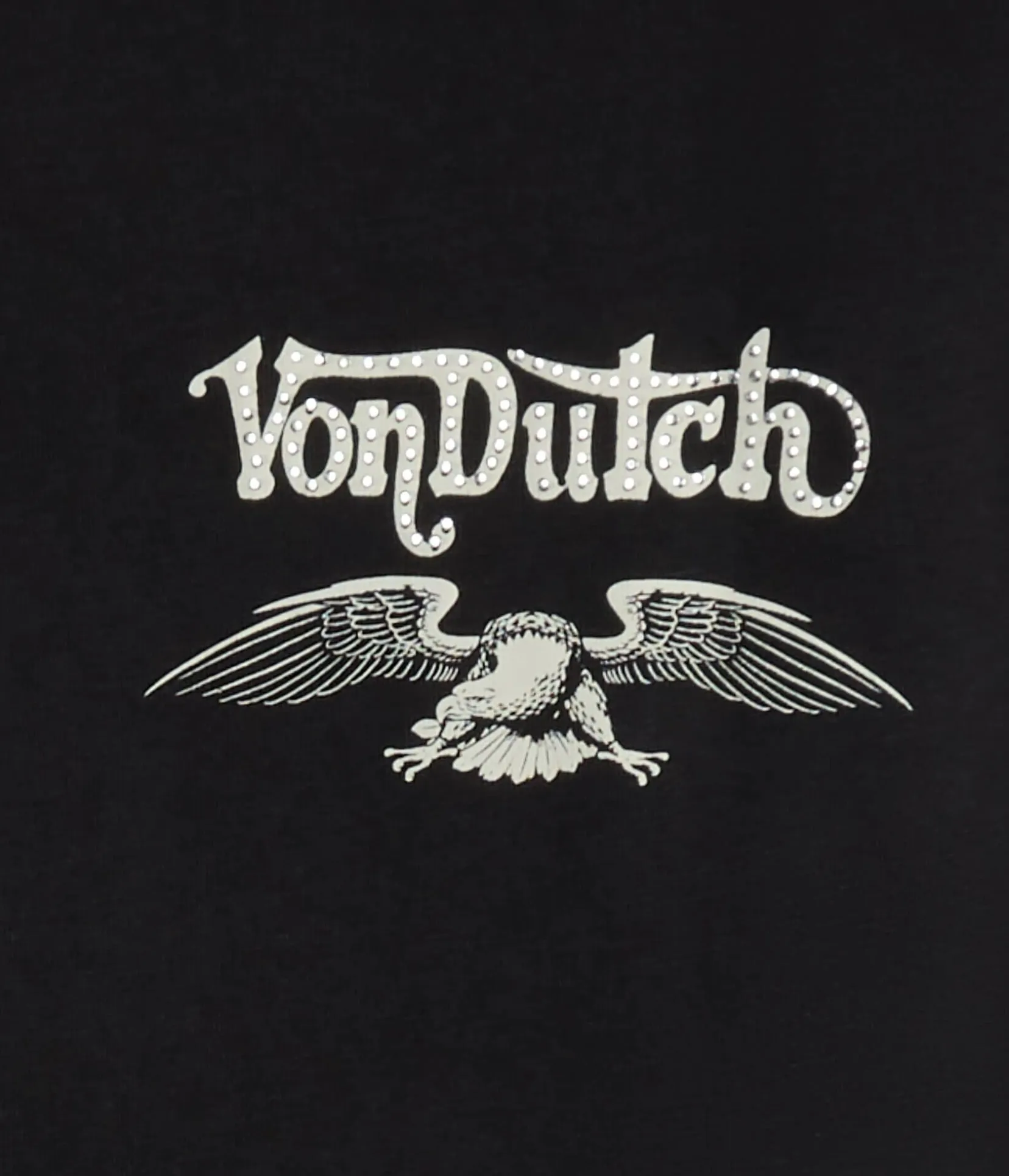 Von Dutch Motorcycles Rhinestone Relaxed Graphic Tee