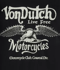 Von Dutch Motorcycles Rhinestone Relaxed Graphic Tee