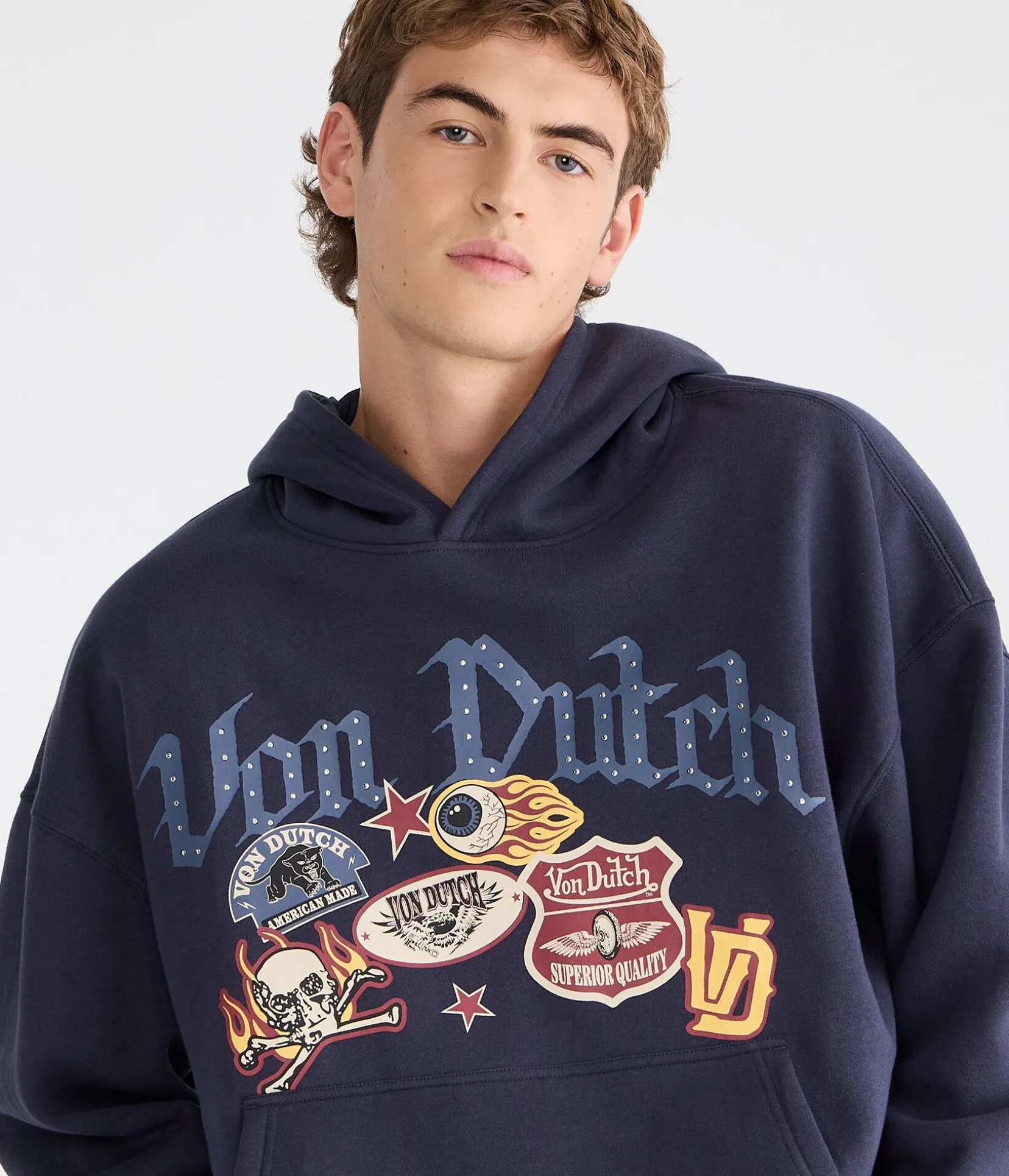 Von Dutch Patches Pullover Hoodie