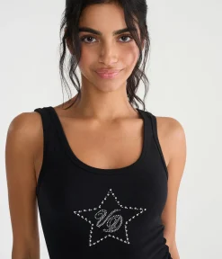 Von Dutch Rhinestone Star Tank Top