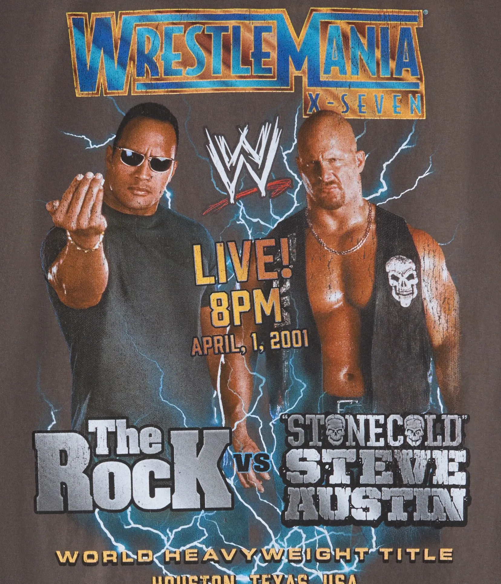 WWE WrestleMania Rock Vs Stone Cold Relaxed Graphic Tee