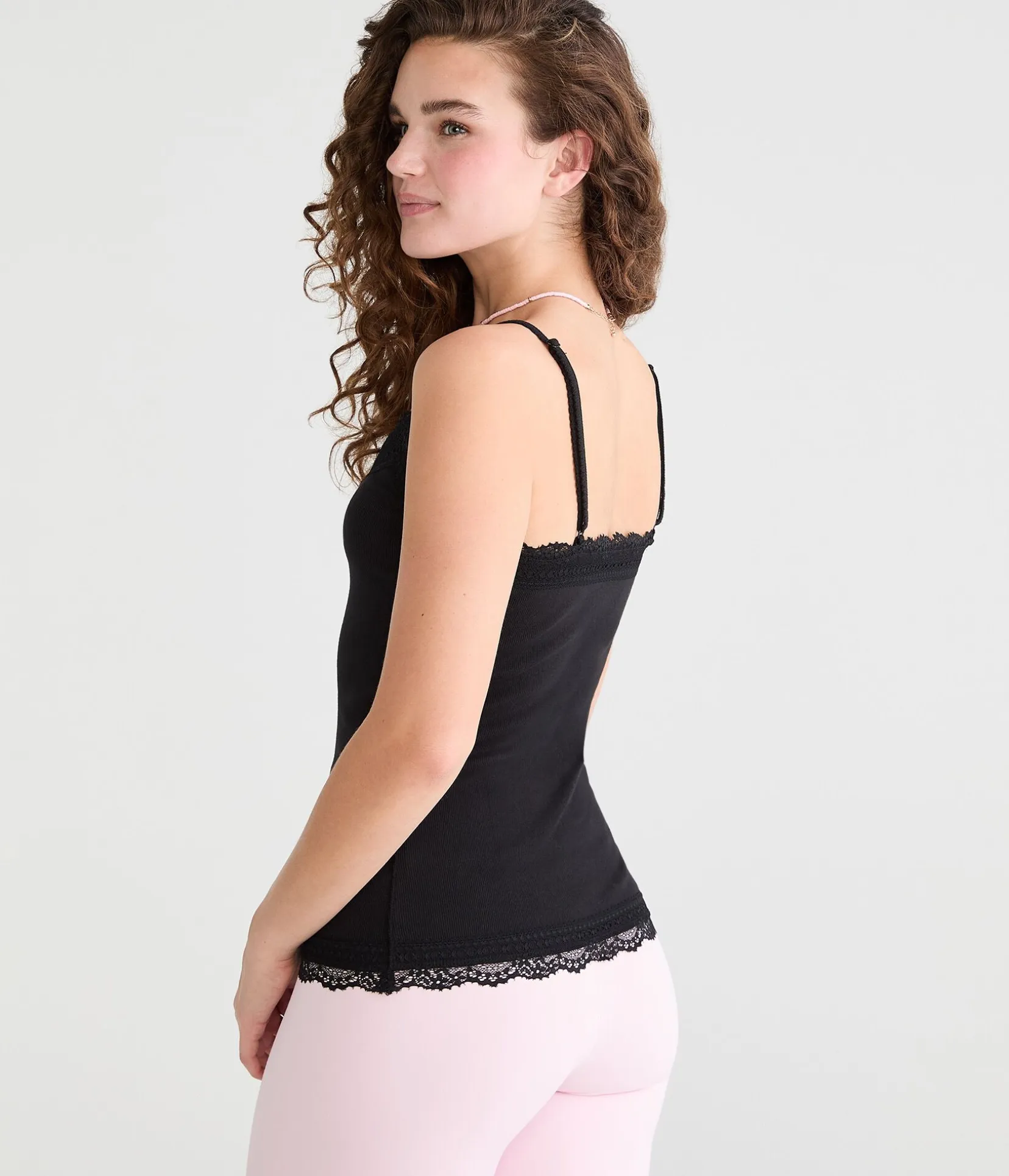 Y2K Lace-Trim Scoop-Neck Cami