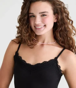 Y2K Lace-Trim Scoop-Neck Cami